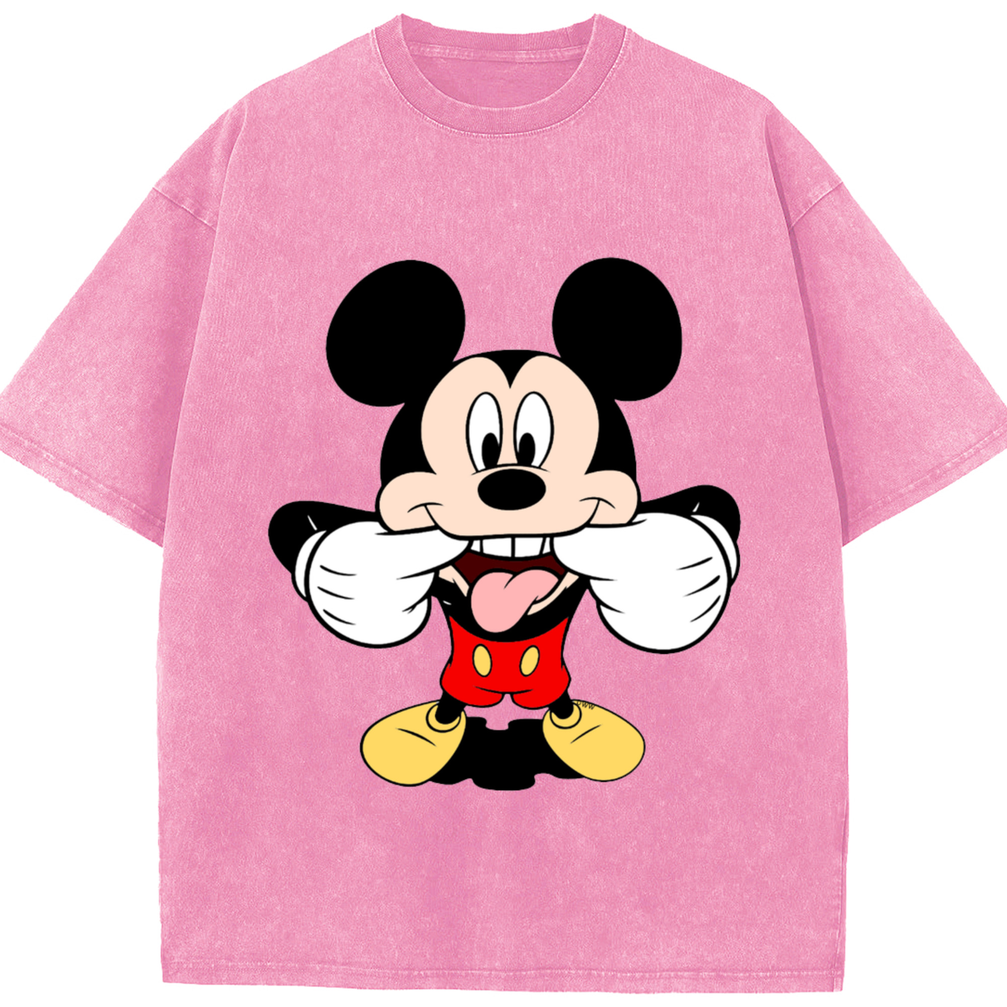 （画像用） ミッキーマウス Mickey Mouse 綿100% ヴィンテージ風 半袖Tシャツ（フロントプリント）